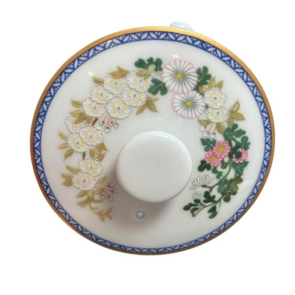 Vintage 1983 Franklin Mint Hand Painted Japan Porcelain Tea Pot with Stand - Picture 10 of 12